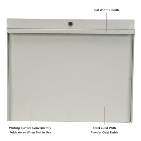 DIYTUNINGS Wall Mounted Storage Rack with Locking Fold Down Shop Desk, Space Saving Table with Storage Shelves 20" W x 3-3/8"D (Tan) DIYTUNINGS