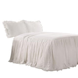 Lush Decor Ruffle Skirt Bedspread Set - 2-Piece Luxurious Farmhouse Bedding - Elegant Ruffle Detail - Timeless Style - Soft Lightweight Sheets - Twin, White Lush Decor