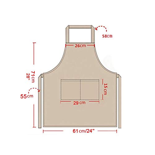 LOYHUANG Total 6PCS White Apron for Women Adult Unisex Plain Color Bib aprons with 2 Front Pockets Washable Chef Aprons for Cooking Baking Kitchen Restaurant Crafting LOYHUANG