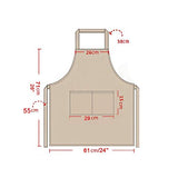 LOYHUANG Total 6PCS White Apron for Women Adult Unisex Plain Color Bib aprons with 2 Front Pockets Washable Chef Aprons for Cooking Baking Kitchen Restaurant Crafting LOYHUANG