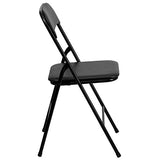 Flash Furniture Madison 5-Piece Folding Card Table and Chairs Set, Portable Event Table and Chairs Set, Black Flash Furniture