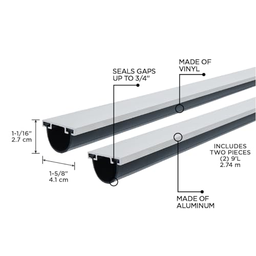 M-D Building Products 87668 18-Feet Universal Aluminum and Rubber Garage Door Bottom, Black M-D Building Products