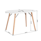 COZYCASA Dining Table Oval 47.2" Mid Century Modern White Kitchen Dinner Table Simple Table for Home Office Kitchen Living Room Bistro Cafe, Computer Writing Desk, White (Oval) COZYCASA