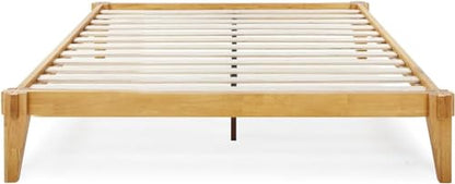 Bme Chalipa 14” Solid Wood Queen Bed Frame with Japanese Joinery - Minimalist Platform Design & Enhanced Storage - WoodArtSupply