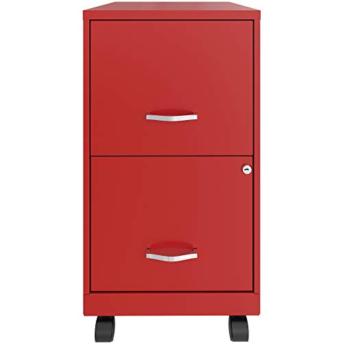 Lorell LYS SOHO File/File Mobile File Cabinet, Red Lorell