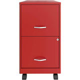 Lorell LYS SOHO File/File Mobile File Cabinet, Red Lorell