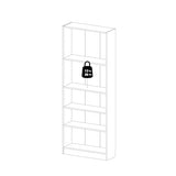 Tvilum Element Wide 5 Shelf Bookcase, Tall, White Tvilum