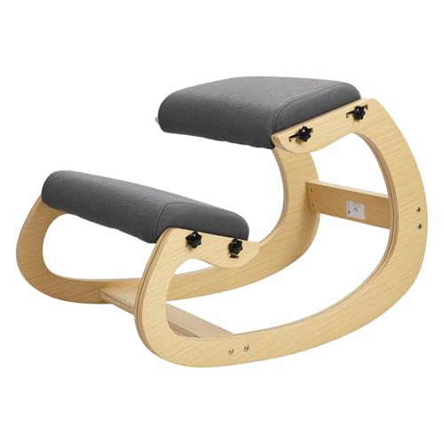 YOXIER Kneeling Chair,Kneeling Desk Chair,Office Sitting Posture Correction Chair,Rocking Home & Work Wooden Computer Desk Chairs, Back & Neck Spine Pain, Better Posture, Ergo Knee Support Stool 1 Set YOXIER
