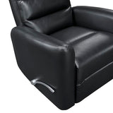 Lexicon Swivel Glider Recliner Chair, Comfy Nursery Glider, Faux Leather Recliner, Manual Reclining Chair for Living Room/Office/Apartment, Black Lexicon