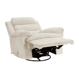 Lexicon Swivel Glider Reclining Chair, Textured Microfiber Manual Recliner, Comfy Nursery Glider Recliner, Swivel Reclining Chair for Living Room/Office/Bedroom/Apartment, Beige