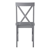 Walker Edison 4 Person Modern Farmhouse Wood Small Dining Table Dining Room Kitchen Table Set Dining 4 X Chairs Set, 48 Inch, White and Grey Walker Edison