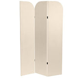 Red Lantern 6 ft. Modern Arch Velvet Room Divider Cream 3 Panel Red Lantern