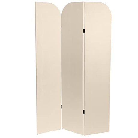 Red Lantern 6 ft. Modern Arch Velvet Room Divider Cream 3 Panel Red Lantern