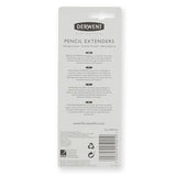 Derwent Pencil Extender Set, Silver and Black, for Pencils up to 8mm, (2300124) Derwent