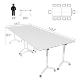 QXYXSM 9FT Conference Table, Conference Room Table Large Rectangle Folding Conference Tables for Office Meeting Conference Room Classroom (9FT) QXYXSM