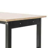 Adjustable Workbench with Power Outlets, 72"x25" Heavy-Duty Work Table, Oak Wood & Carbon Steel Workbench, 3000lbs Load Capacity, Height Adjustable, Utility Table for Garage, Workshop, Office NECKCLOUSE