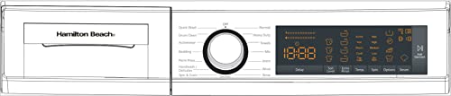 Hamilton Beach HBFW3205 Fullsize Washer-LED Digital Display Panel-5 Wash Cycles-Front Load Design-2.2 cu ft, 24 inch Wide, White Hamilton Beach