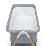 Simmons Kids Koi by The Bed Bassinet with Breathable Mesh and Natural Beechwood Legs, Dove Grey Delta Children