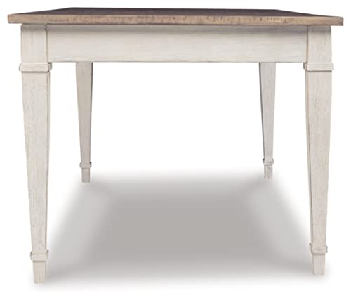 Signature Design by Ashley Skempton Farmhouse Rectangular Dining Room Table with Storage, White & Light Brown Signature Design by Ashley