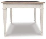 Signature Design by Ashley Skempton Farmhouse Rectangular Dining Room Table with Storage, White & Light Brown Signature Design by Ashley