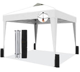 SANWAY 10x10 Pop up Canopy Tent, One-Button, Outdoor Instant Canopy Protable for Events, Camping, Parties, Vendor, Beach Tent - White SANWAY