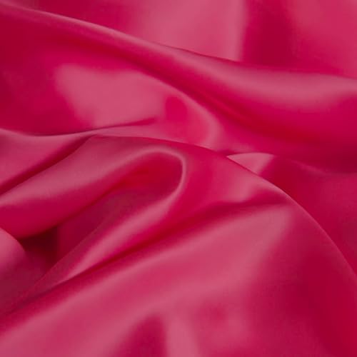 Famanti Bedding Luxury Satin Duvet Cover - Soft Satin Queen Set, 3 Pcs Luxury Silky Sheets, Silk-Like Smooth and Wrinkle Resistant,Queen Size, Zipper Closure, Women's Gift (Hot Pink, King 104”×90“) Famanti