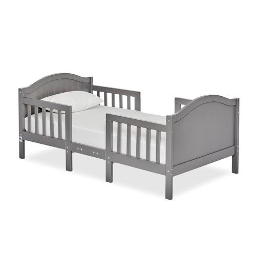 Dream On Me Portland 3 In 1 Convertible Toddler Bed in Steel Grey, Greenguard Gold Certified, JPMA Certified, Low To Floor Design, Non-Toxic Finish, Pinewood - WoodArtSupply