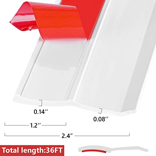 Garage Door Seal Top and Sides 36FT Universal PVC Weather Stripping Garage Soft and Hard Composite Door Trim Seal Weatherproofing Garage Door Seals with Nails(White) MYFAMIREA