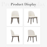 COLAMY Upholstered Dining Chairs Set of 6, Wooden Dining Room Kitchen Chairs with Wood Frame and Curved Backrest, Modern Fabric Dinner Chairs, Beige COLAMY