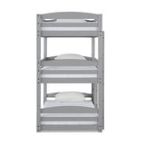 DHP Phoenix Triple Bunk Bed, Twin Size, Grey DHP