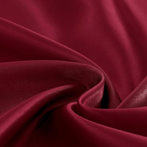Homiest Burgundy Satin King Flat Sheet - Luxury & Ultra Soft Bedding for King Mattress, Single Sheet Sold Separately Homiest