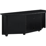 HomeStock Art Deco Dreams 58-inch Corner TV Stand with Electric Fireplace, Black - 20" D x 58" W x 22" H, Freestanding, Brass Effect Finish HomeStock