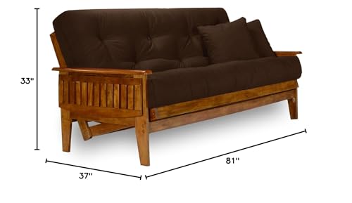 Nirvana Futons Eastridge Futon Set - Full Size, Frame, 8" Mattress, Microfiber Sussex Fudge Cover Nirvana Futons