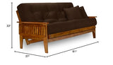 Nirvana Futons Eastridge Futon Set - Full Size, Frame, 8" Mattress, Microfiber Sussex Fudge Cover Nirvana Futons