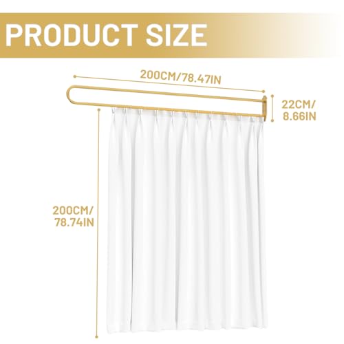 GSYUWIH U-Shaped Room Divider Curtains,Privacy Room Divider,Metal Support Wall Mounted Curtains,Blackout Ceiling Track Curtain with Hooks for Soundproofing for Beauty Salon Fitting Rooms Bedroom GSYUWIH