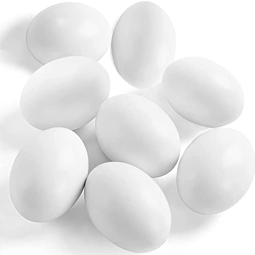 SallyFashion 8Pcs Wooden Faux Fake Eggs, Easter Eggs, Children Play Kitchen Game Food Toy - White Color SallyFashion