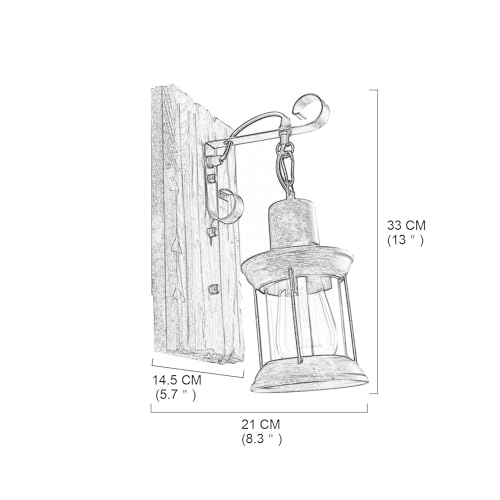 LightInTheBox Retro Rustic Wall Sconces, Industrial Vintage Wall Light Fixtures Farmhouse Antique Wooden Wall Lamp for Aisle, Vanity Mirror, Hallway, Bedroom Beside, Bar (1PCS) LightInTheBox