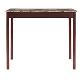 Linon Brown 3-Piece Table Faux Marble Tavern Set, 42" w x 22.25" d x 36" h Linon