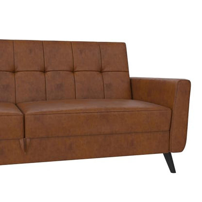 DHP Parker Futon with Storage, Camel Faux Leather