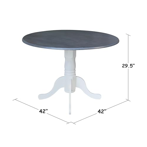 IC International Concepts Chairs Dining Table Set, White/Heather Gray - WoodArtSupply