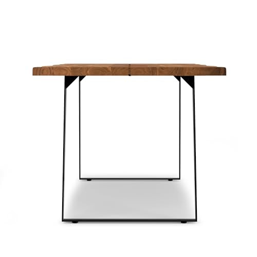 SIMPLIHOME Delta Modern Industrial Rectangular Kitchen Table for 4 to 8 People, 72 inches, Black SIMPLIHOME