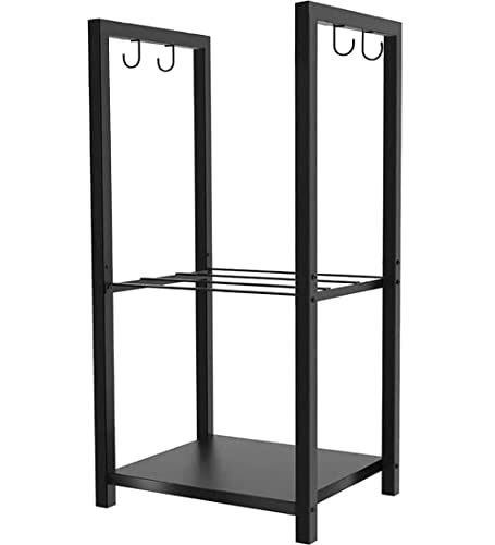 Koutemie 2 Tiers Small Firewood Log Storage Rack Holder for Indoor Fireplace or Outdoor Patio, Black Koutemie