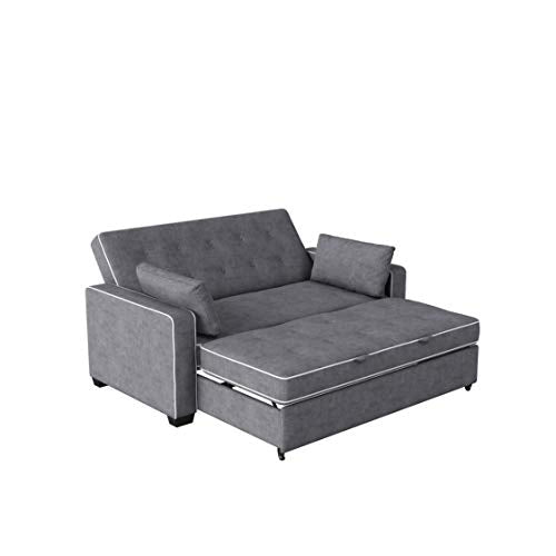 Serta Ainsley Loveseat with Pull Out Sleeper Microfiber Charcoal Full