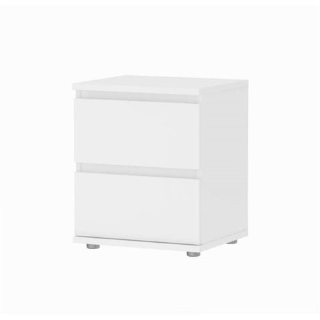 Tvilum 2 Drawer Bedroom Nighstand, White Tvilum