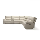 Jennifer Taylor Home Malibu 130" Modern Power Motion 6-Piece Reclining Corner Sectional with Cup Holders Jennifer Taylor Home