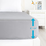 Biloban Twin Fitted Sheet 2 Pack, Twin Bedding Fitted Sheets Only with Deep Pocket up to 14", Bottom Sheet, Shrinkage & Stain Resistant Bed Sheets, Wrinkle Free & Easy Care, Grey Biloban