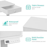 KLUVIS Electric Standing Desk with Drawers, 32 Inch White Small Height Adjustable Sit Stand Desk with Storage for Small Space Home Office Bedroom, Study Writing Stand up Computer Desks for Girls Work KLUVIS