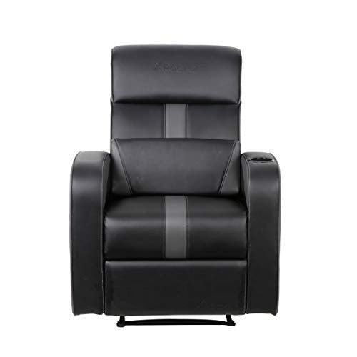 X Rocker Gamma Recliner Gaming Chair, 2.1 Bluetooth Audio System, Headrest Mounted Speakers, Built-in Footrest and Cupholder, 718001, 34.84" x 39.37" x 30.31", Black X Rocker