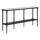 Nellie 55'' Wide Rectangular Console Table with Metal Shelf in Blackened Bronze Henn&Hart