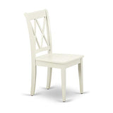 East West Furniture VACL9-LWH-W 9 Piece Dining Table Set Includes an Oval Dining Room Table with Butterfly Leaf and 8 Wood Seat Chairs, 40x76 Inch, Linen White East West Furniture